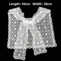 Elegante cinturón de encaje blanco francés, accesorio de moda de 94 cm por 38 cm de tamaño - 94x38cm / Blanco Estilo B