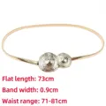 Elegante gouden metalen veergordel voor dames, elastische tailleketting voor jurken - Stijl D Concentrische Spiraal / Goud