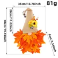Ghirlanda di gnomo autunnale con foglie di acero e girasole per porta del ringraziamento - G3-22 Ghirlande autunnali con gnomo e foglie d'acero