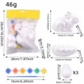 Detailed size guide for Easter DIY foam bunny and egg painting craft set with dimensions - S2-20/Style A