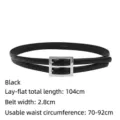Cintura da donna nera con doppia fibbia, elegante accessorio per abiti e cappotti lunghi - 104cm / Nero