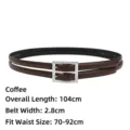 Cintura decorativa marrone caffè da donna con doppia fibbia argentata per abiti - 104cm / Caffè