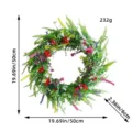 Texas wildflower artificial wreath 50cm spring door hanging floral vine plant decor SKU - K3-34#50cm Texas Wildflower Wreath