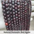 Close-up of natural poppy jasper round loose beads for DIY jewelry making - 4mm (Approx 90pcs) / Natural Chinese Poppy Jasper