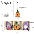 Halloween wooden gnome hanging ornaments set, cute faceless doll party decoration props. - V2-24 Style A