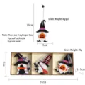 Halloween wooden faceless gnome hanging ornaments, cute holiday party decor pendants set. - V2-25 Style B