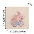 Decorative square Easter bunny pillowcase featuring watercolor floral bicycle illustration - Purple Bunny Style (N3-3) / 44x44cm / Purple