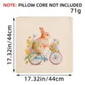 Decorative Easter throw pillowcase with cute rabbit riding bike, 17.32 inch size - Yellow Bunny Style (N3-4) / 44x44cm / Yellow