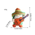 Bambola gnomo messicano con sombrero e chitarra guida alle dimensioni 17cm altezza - Stile Chitarra