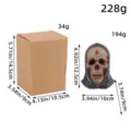 Dimensiones y peso detallados para el adorno de calavera de Halloween con capucha y caja - Adorno de Calavera con Capucha (JJ1-23) / 1 Pieza