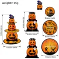 Three-tier Halloween pumpkin paper cupcake stand with detailed dimensions and 155g weight - Halloween Pumpkin / 1 Piece