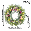 Spring wildflower wreath for home decor, 19.69 inch artificial floral door hanging - Spring Four-Color Small Flower Wreath (K3-3)
