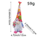 Bambola gnomo senza volto con cappello floreale, dimensioni e peso 59g - Modello maschile / 32x12x7.5cm / Blu