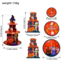 Halloween 3-tier paper cupcake stand with pumpkin design dimensions and weight specifications - Halloween Haunted House Style / 1 Piece