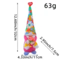 Gnomo di peluche rosa con cappello floreale e fiore, dimensioni 32x11x7,5 cm, 63 grammi - modello femminile / 32x11x7.5cm / Rosa