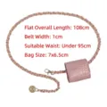 Pink crocodile pattern mini belt bag with elegant gold chain belt for dresses - Gold Chain (T225) / 108cm / Pink