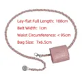 Elegant pink crocodile pattern pouch with adjustable silver chain belt for dresses - Silver Chain (T225) / 108cm / Pink