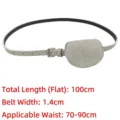Stylish gray suede waist belt with a mini detachable pouch for women's dresses - 100cm / Light Khaki