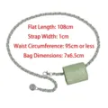 Elegant mint green chain belt bag with crocodile pattern and coin charm for dresses - Silver Chain (T225) / 108cm / Green