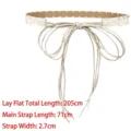 Cintura intrecciata bianca in stile bohémien con elegante fiocco e lunghe nappe - Bianco avorio