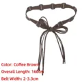 Vintage bohemian brown tasseled waist chain belt with suede finish and metal rings. - 160cm Total Length / Coffee