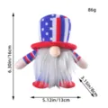 Patriotic USA Independence Day plush gnome decoration, 16cm height size guide - Independence Day Knitted Gnome Male (C2-26)