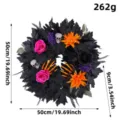 Ghirlanda nera di Halloween con rose artificiali teschi e mani di scheletro decorazione porta - Taglia L