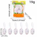 6-piece set of decorative Easter foam eggs with hanging loops and basket packaging - Butterfly White Egg (R3-23) / 6 Pieces/Pack