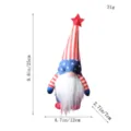 US Independence Day glowing gnome doll with stars and stripes design, 9.8 inch height - Independence Day Striped Hat Gnome Vertical Stripes (C3-3)