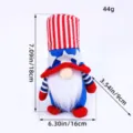 Patriotic Independence Day gnome plush decoration with stars and stripes, 18cm height - No Light Red Hat (C3-9)