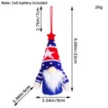 Patriotic Independence Day gnome plush with LED light and precise product dimensions - Independence Day Glowing Pendant Blue Body (C3-23)