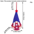 Patriotic light-up gnome decoration with dimensions 23x9cm for Independence Day - Independence Day Glowing Small Pendant Blue Hat (C3-26)