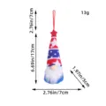 Patriotic July 4th gnome hanging ornament with LED light and clear dimension measurements - Independence Day Gnome Ornament Style 3 (C3-29)