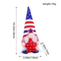 Handmade patriotic gnome plush doll with US stars and stripes hat for 4th of July - Pointed Hat Gnome Holding Star (E2-23)