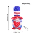 Handmade Independence Day Patriotic Gnome Plush with Heart Decor 22cm x 11cm x 9cm - Top Hat Gnome (E2-25)