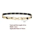 Detailed dimensions for gold geometric metal waist belt for dresses and shirts - Geometric Connection Style (Model C) / Length 67cm / Width 1.6cm
