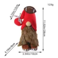 American football themed gnome plush doll in red with dimension and weight markings - Football Mom Style