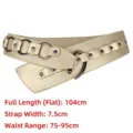 Stylish gold punk style wide belt for women featuring metal rings and stud decorations - Gold