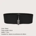 Black wide elastic waist belt for women's dresses with 7.3cm width and 65cm length - 65cm/Pack / Black