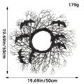 Black Halloween wreath with glitter bats and dead branches, 19.69in diameter decoration - Black Twig Bat Style (L3-18)
