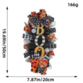 Halloween BOO door swag wreath decoration with orange black polka dot ribbons 50cm - BOO Wreath Style (L3-4)