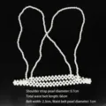 Pearl body chain harness with detailed measurements for shoulder straps and waist belt - Thin White Crossover