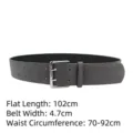 Cintura da donna in pelle scamosciata grigia con fibbia a doppio ardiglione 70-92cm - Lunghezza 102cm/Larghezza 4.7cm / Grigio