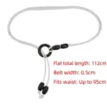 Ceinture vintage en corde de cuir PU blanc avec perles en bois et boucle pour robes - Blanc