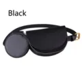 Elegante riñonera negra 2 en 1 con estuche semicircular y monedero redondo - Negro