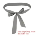 Elegante grijze stoffen tailleriem met een grote strikknoop variant voor damesjurken - 全长194cm 宽度4cm / Grijs