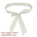 Cremefarbener Stoff-Bindegürtel für Damenkleider mit 194cm Länge und 4cm Breite - 全长194cm 宽度4cm / Gebrochenes Weiß