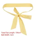 Ein modischer hellgelber Stoffgürtel mit Schleifenknoten für feine Damenkleider - 全长194cm 宽度4cm / Gelb