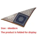 Eleganter quadratischer Schal mit Paisley-Muster in Marineblau und Creme, diagonal gefaltet - Stil C-Blauer Boden / 68x68cm