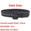 Fashionable dark grey wool felt belt for women's winter coats with rectangular pin buckle - Standard Style (S960) / 105cm x 5cm / Dark Gray